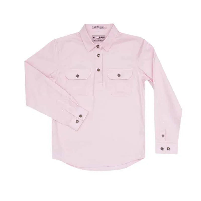 Just Country Kids Shirts Just Country Workshirt Girls Kenzie Half Button