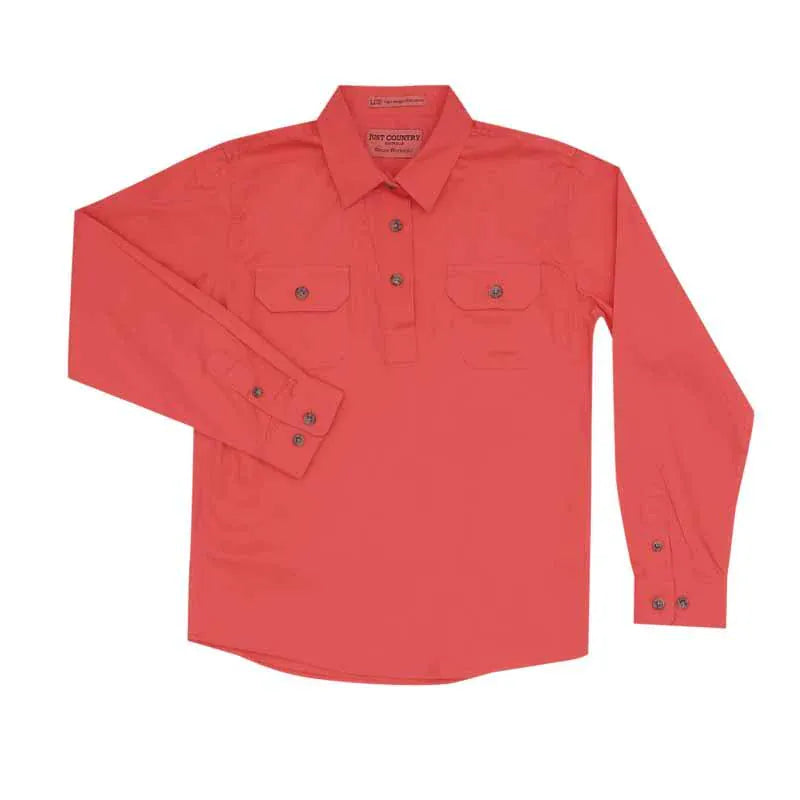 Just Country Kids Shirts Just Country Workshirt Girls Kenzie Half Button