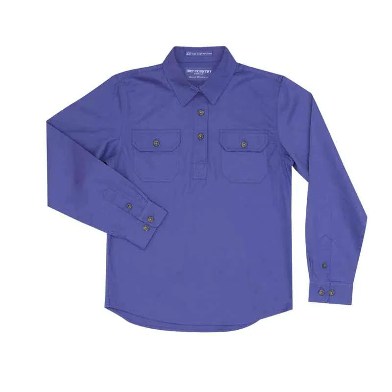 Just Country Kids Shirts Just Country Workshirt Girls Kenzie Half Button