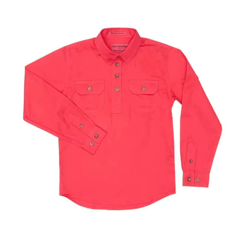 Just Country Kids Shirts Just Country Workshirt Girls Kenzie Half Button