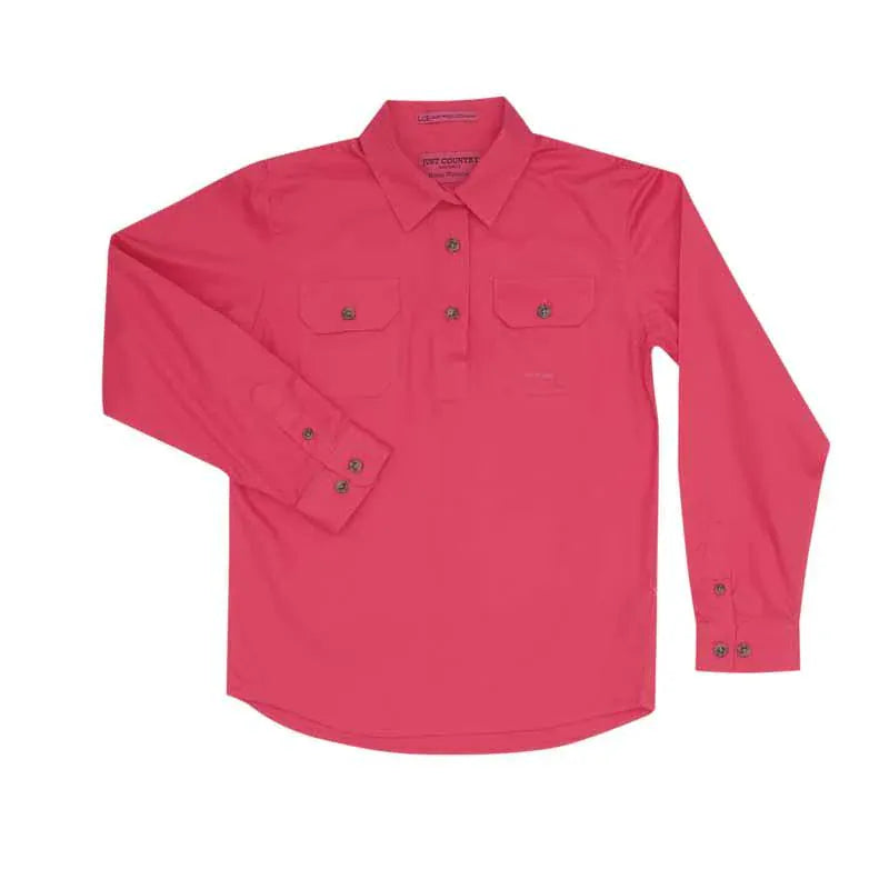 Just Country Kids Shirts Just Country Workshirt Girls Kenzie Half Button