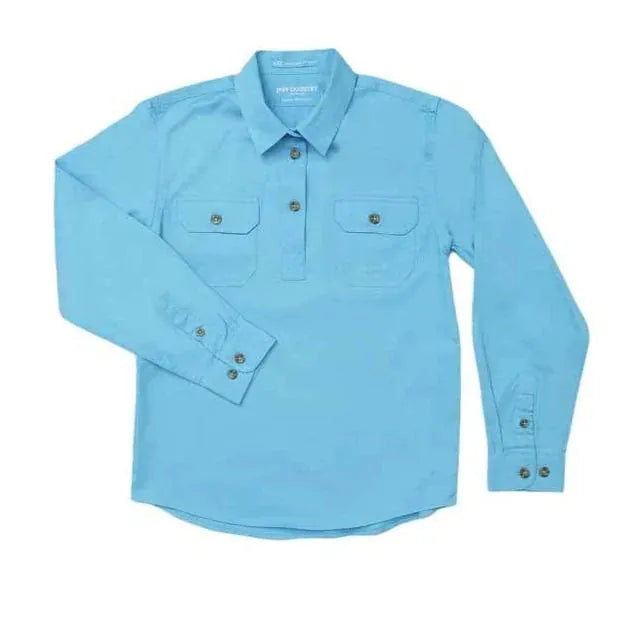 Just Country Kids Shirts Just Country Workshirt Girls Kenzie Half Button