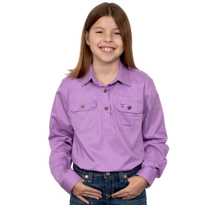 Just Country Kids Shirts L 10-12 / Lily Just Country Workshirt Girls Kenzie Half Button