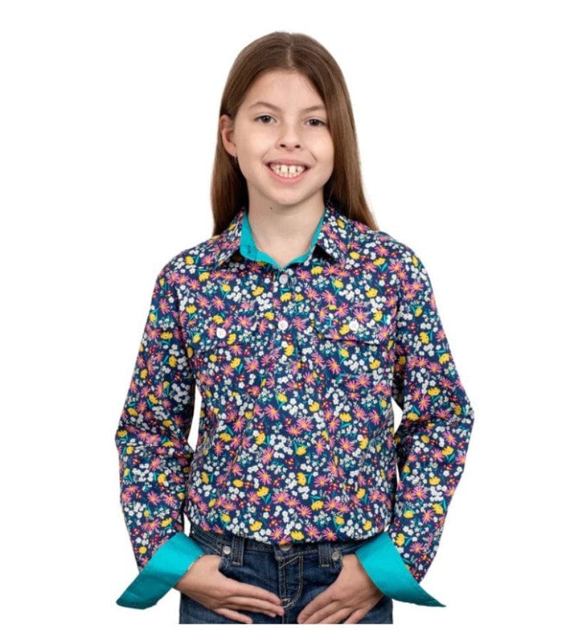 Just Country Kids Shirts XS / Indigo Daisies Just Country Shirt Girls Harper (GWLS2276)