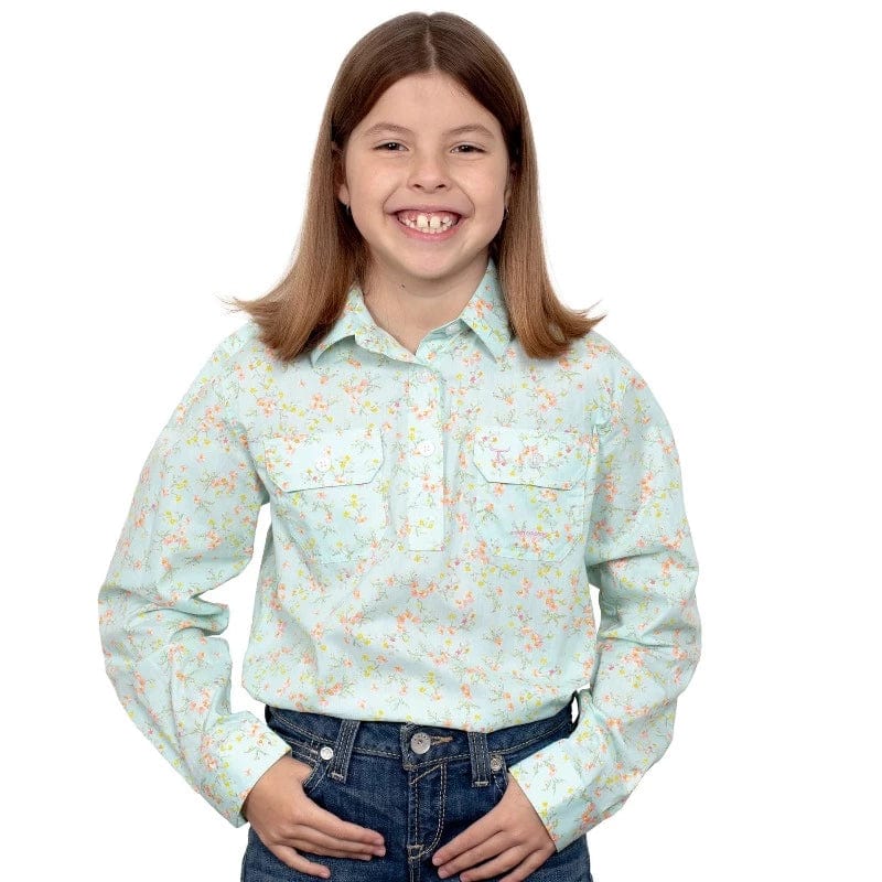 Just Country Kids Shirts XS / Spearmint Just Country Girls Harper Workshirt (GWLS2280)