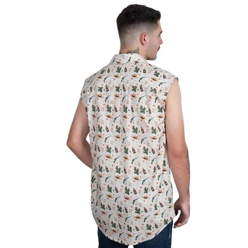 Just Country Mens Shirts Just Country Workshirt Mens Logan Half Button Sleeveless