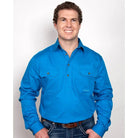 Just Country Mens Shirts S / Blue Jewell Just Country Workshirt Mens Cameron Half Button (10101)