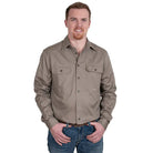 Just Country Mens Shirts S / Brown Just Country Workshirt Mens Evan Full Button