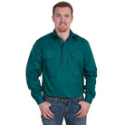 Just Country Mens Shirts S / Forest Green Just Country Workshirt Mens Cameron Half Button (10101)
