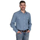 Just Country Mens Shirts S / Navy/Ivy Green Just Country Shirt Mens Austin Full Button Check