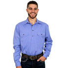 Just Country Mens Shirts S / Periwinkle Just Country Workshirt Mens Cameron Half Button (10101)