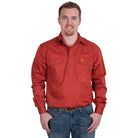 Just Country Mens Shirts S / Rust Just Country Workshirt Mens Cameron Half Button (10101)