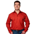 Just Country Mens Shirts S / Rust Just Country Workshirt Mens Cameron Half Button (10101)