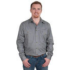 Just Country Mens Shirts S / Steel Grey Just Country Workshirt Mens Evan Full Button