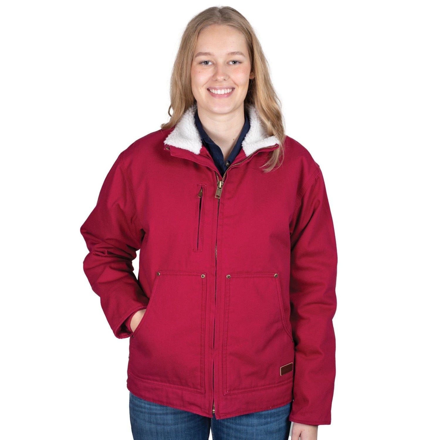 Just Country Womens Jumpers- Jackets - Vests 2XS / Very Berry Just Country Jacket Womens Diamantina Sherpa