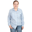 Just Country Womens Shirts 08 / Blue Check Just Country Shirt Womens Abbey Full Button