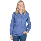 Just Country Womens Shirts 08 / Blue Just Country Workshirt Womens Jahna Half Button