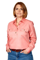 Just Country Womens Shirts 08 / Blush Just Country Workshirt Womens Jahna Half Button