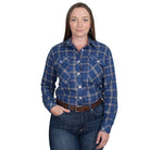 Just Country Womens Shirts 08 / Cobalt Just Country Shirt Womens Abbey Full Button Plaid