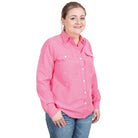 Just Country Womens Shirts 08 / Hot Pink Chambray Just Country Shirt Womens Abbey Full Button