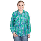 Just Country Womens Shirts 08 / Ivy Green Plaid Just Country Shirt Womens Abbey Full Button