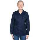 Just Country Womens Shirts 08 / Navy Just Country Workshirt Womens Brooke Full Button