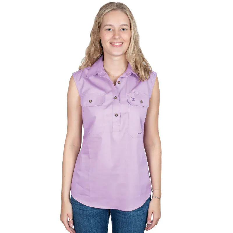 Just Country Womens Shirts 08 / Orchid Just Country Workshirt Womens Kerry Sleeveless
