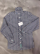 Just Country Womens Shirts 08 / Patriot Blue/White Just Country Shirt Womens Abbey Frills Full Button Check