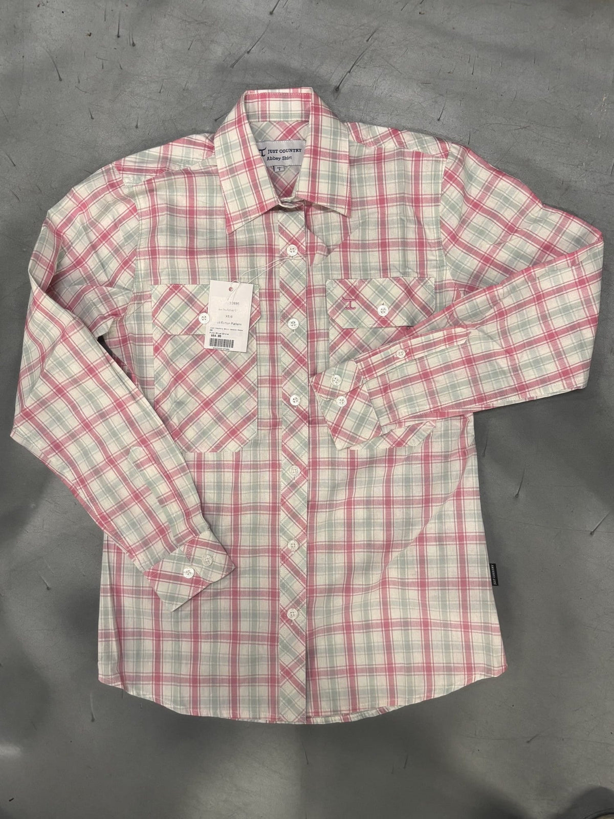 Just Country Womens Shirts 08 / Pink/Blue/White Just Country Shirt Womens Abbey Full Button Plaid