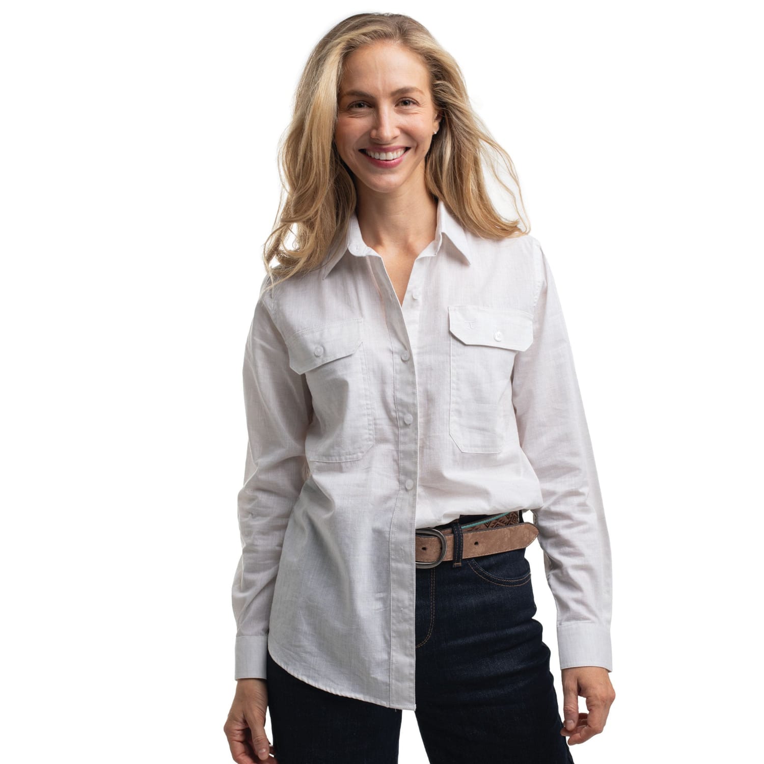 Just Country Womens Shirts 08 / Raw Cotton Just Country Shirt Womens Abbey Full Button Print
