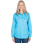 Just Country Womens Shirts 08 / Sky Just Country Workshirt Womens Jahna Half Button