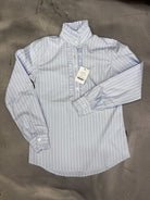 Just Country Womens Shirts 08 / Vista Blue Just Country Shirt Womens Georgie Frills Half Button Stripe