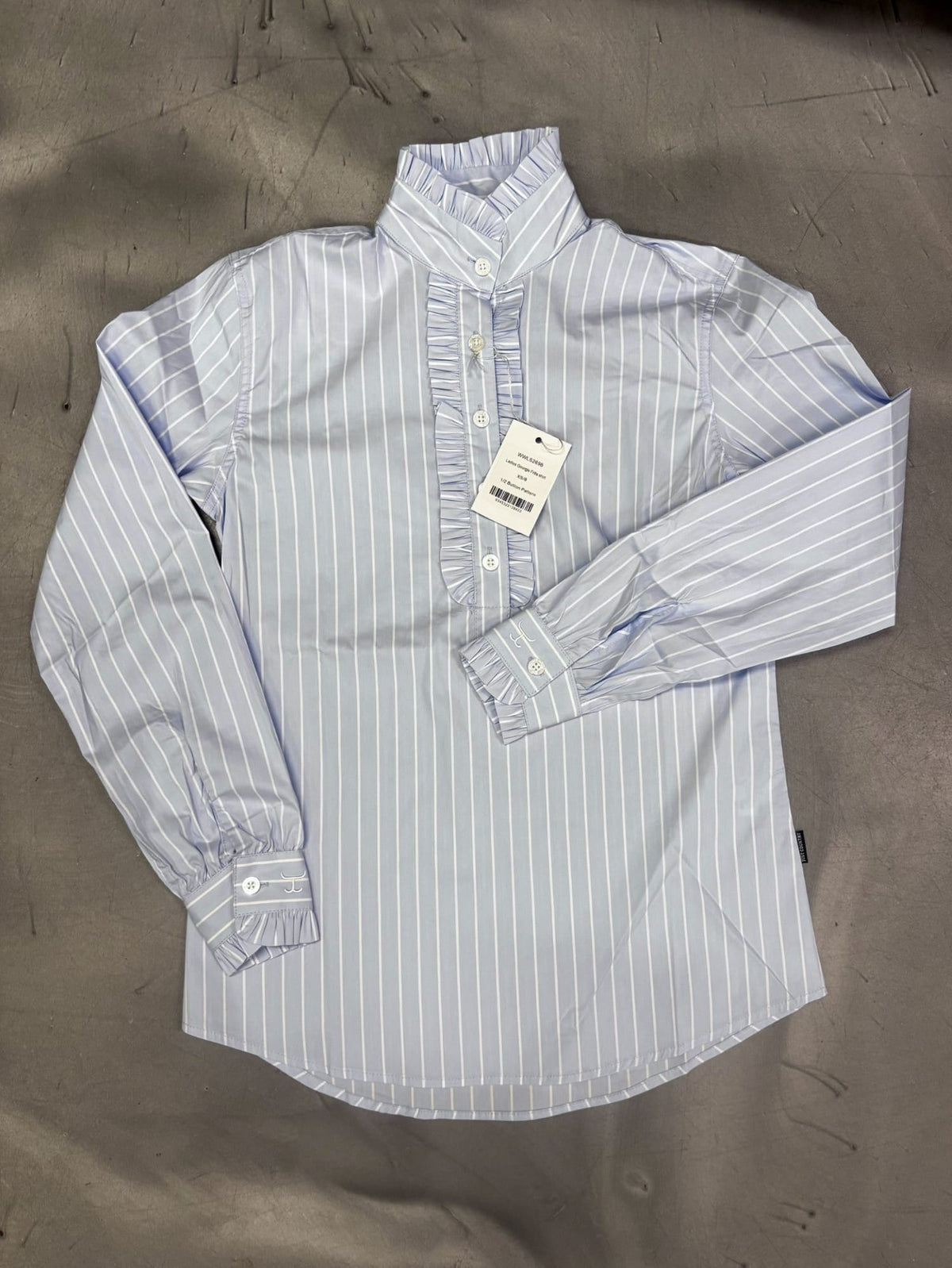 Just Country Womens Shirts 08 / Vista Blue Just Country Shirt Womens Georgie Frills Half Button Stripe