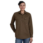 Just Country Womens Shirts 18 / Bark Just Country Workshirt Womens Jahna Half Button