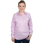 Just Country Womens Shirts 20 / Musk Pink Just Country Shirt Womens Georgie Half Button Mini Check