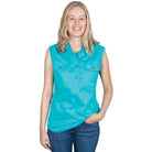 Just Country Womens Shirts 8 / Turquoise Just Country Workshirt Womens Kerry Sleeveless