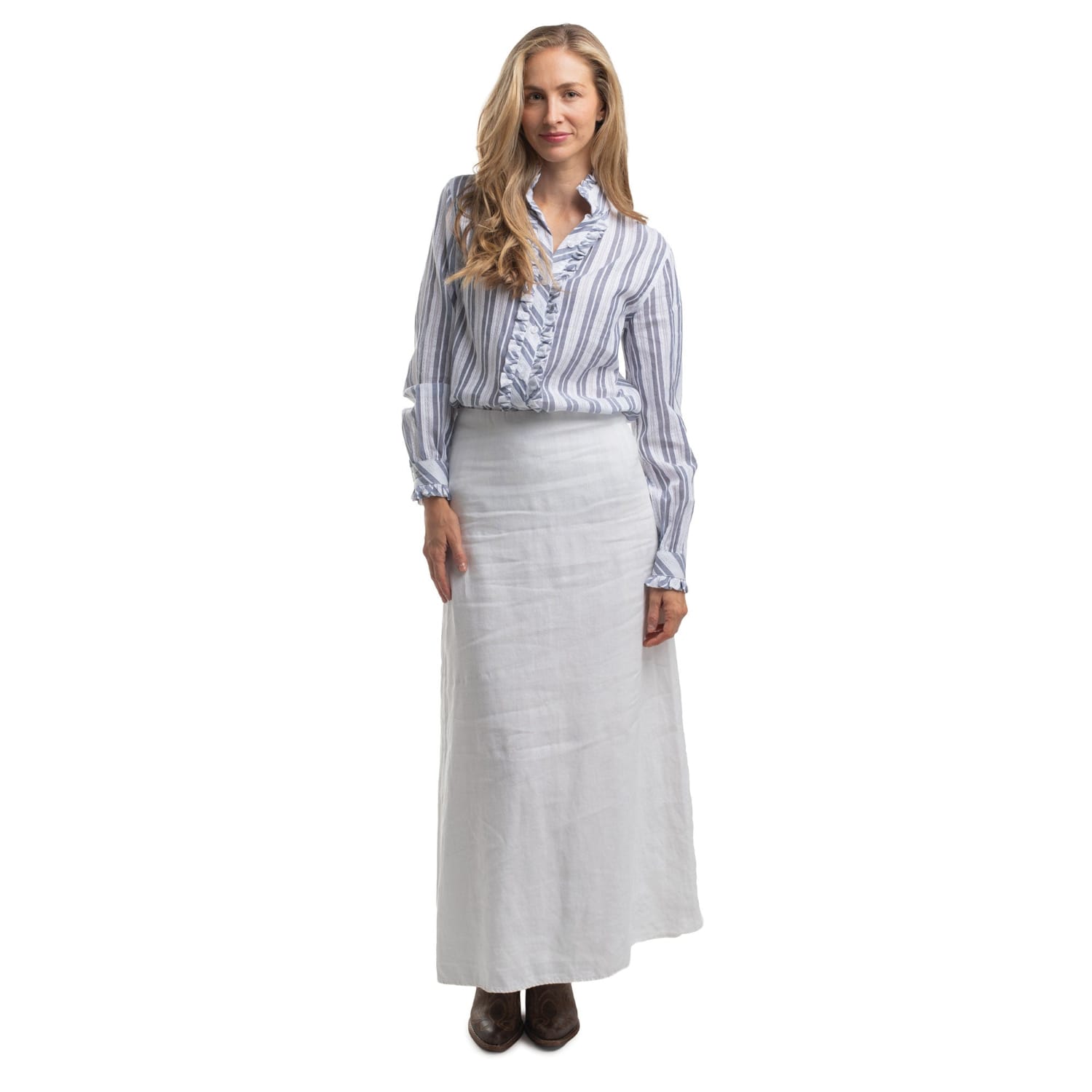 Just Country Womens Shirts Just Country Shirt Womens Abbey Frills Full Button Print