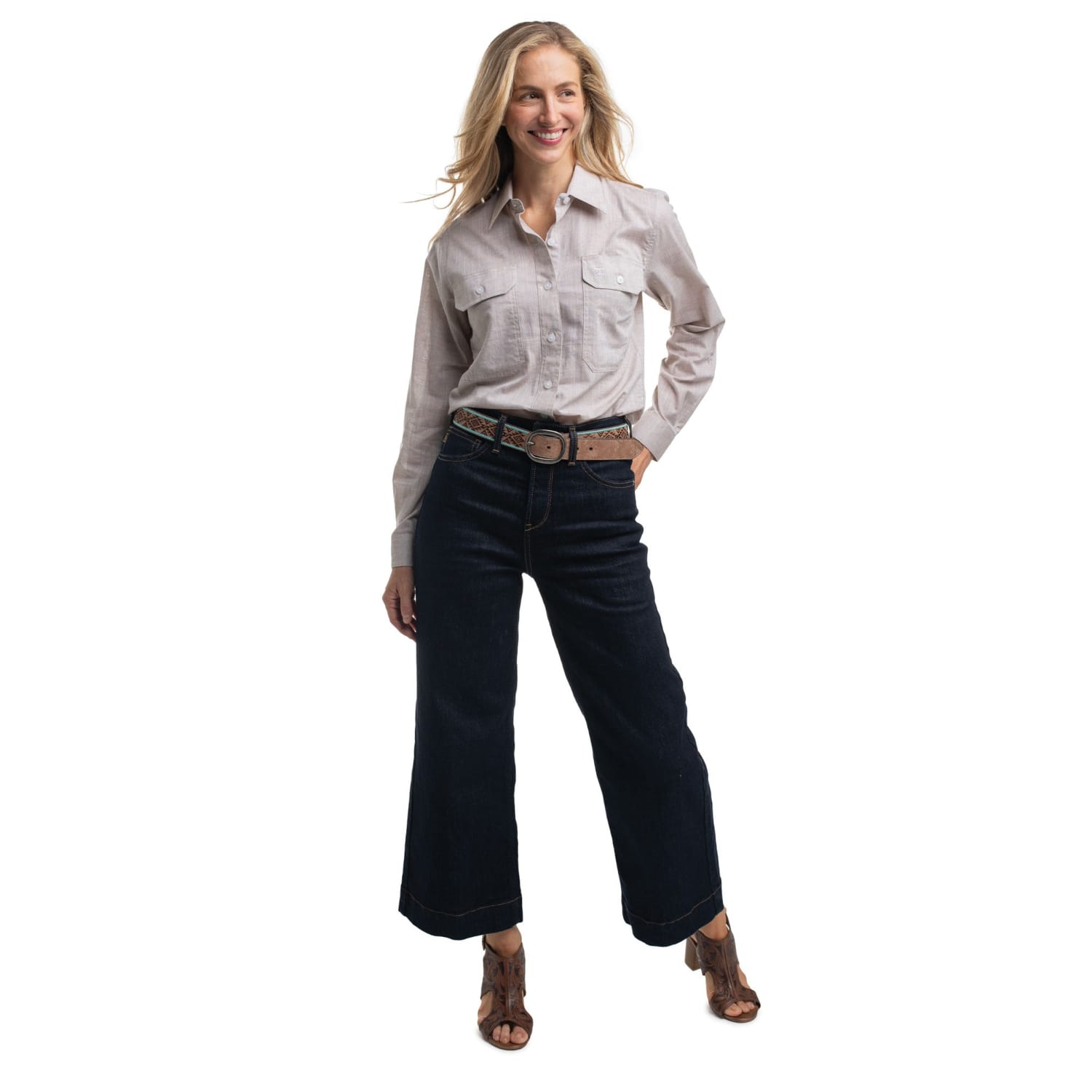 Just Country Womens Shirts Just Country Shirt Womens Abbey Full Button Print