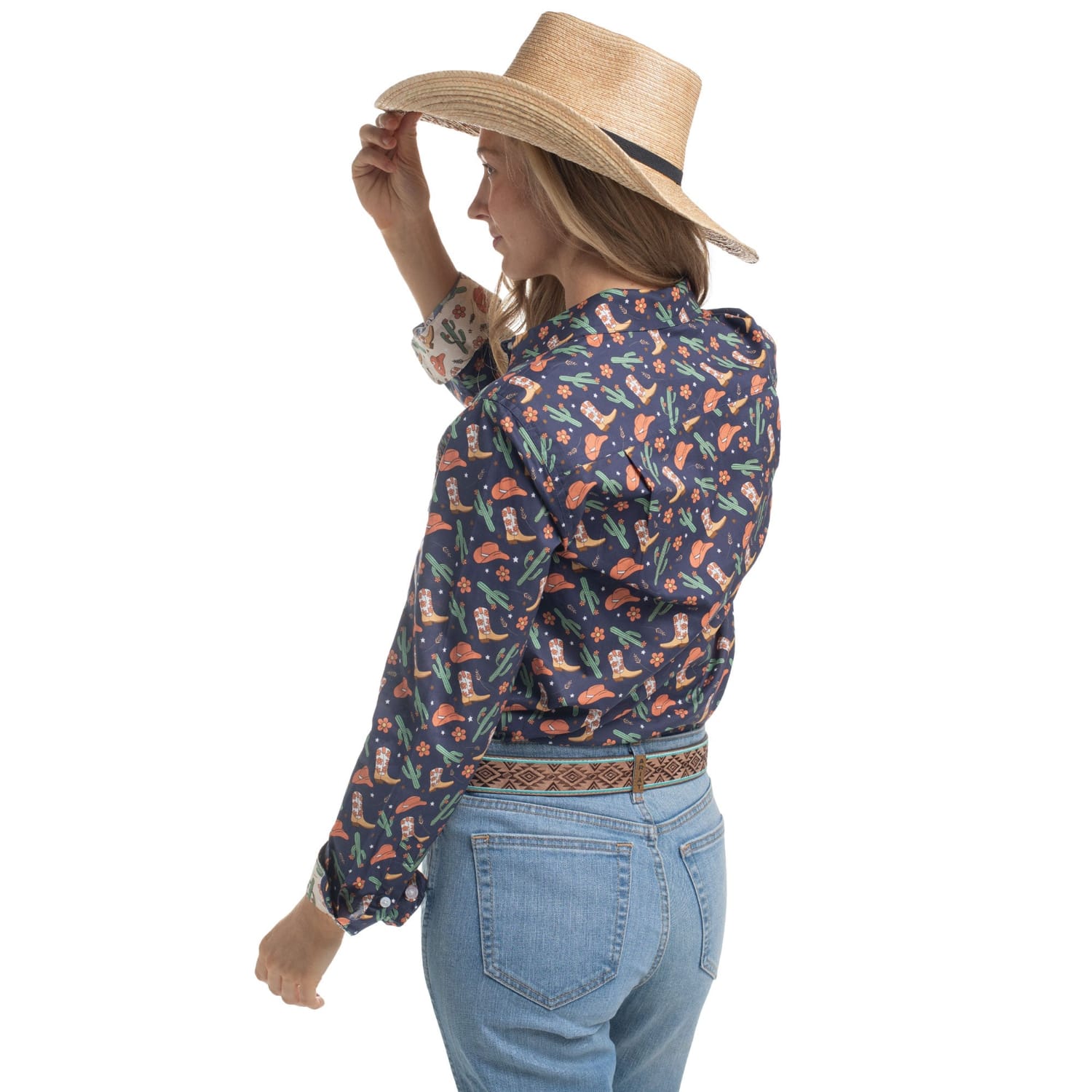 Just Country Womens Shirts Just Country Shirt Womens Abbey Full Button Print