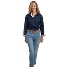 Just Country Womens Shirts Just Country Shirt Womens Jahna Half Button Trim