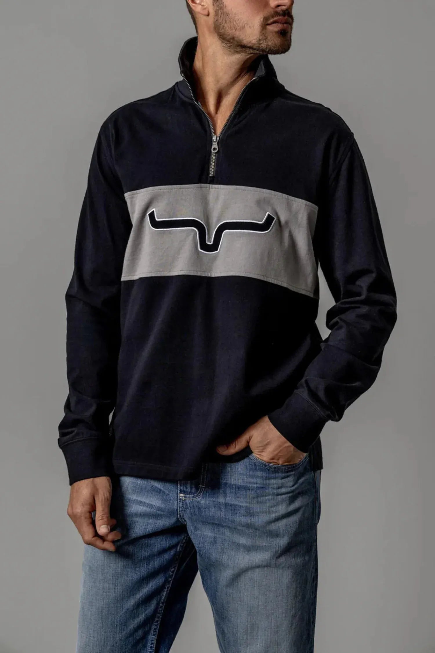 Kimes Ranch Mens Jumpers- Jackets - Vests S / Black Kimes Ranch Jumper Mens Razor Rugby