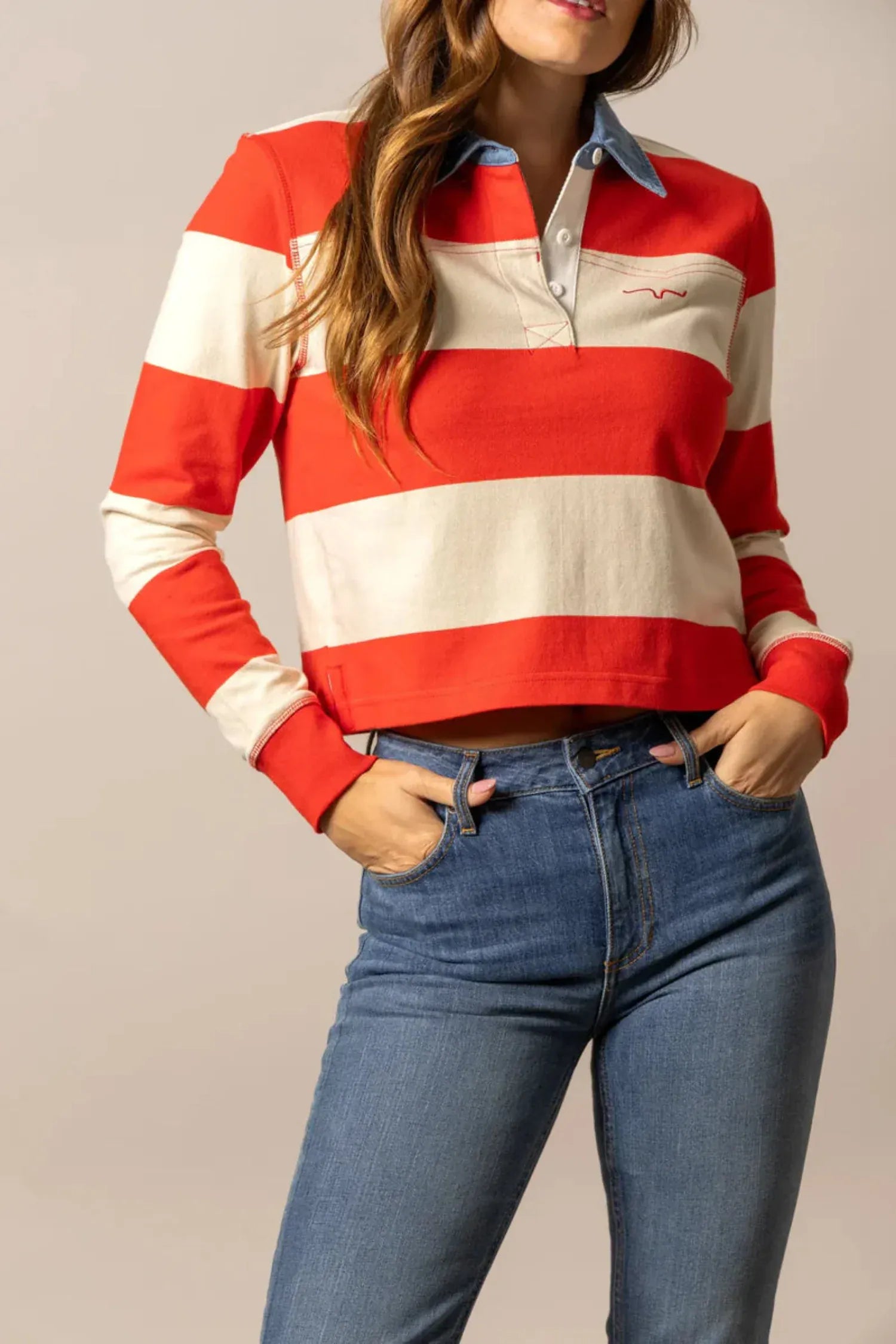 Kimes Ranch Womens Jumpers- Jackets - Vests S / Red Stripe Kimes Ranch Jumper Womens Jamila