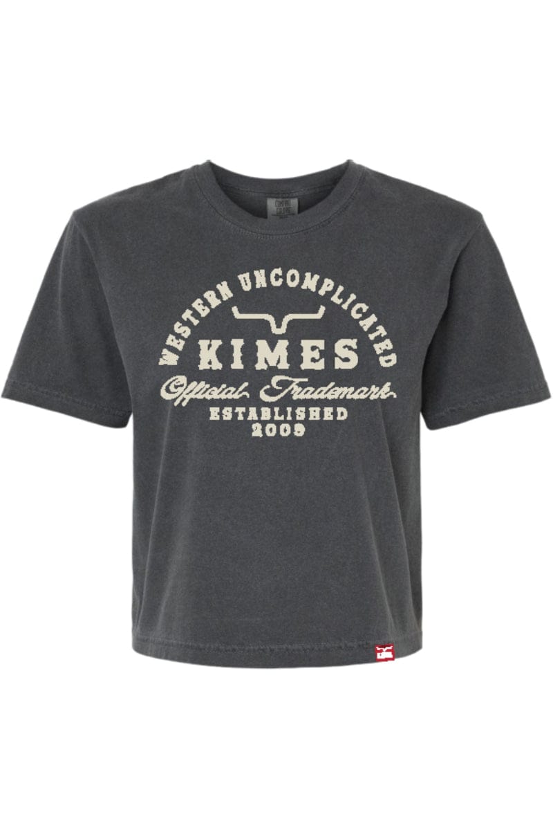 Kimes Ranch Womens Shirts S / Black Kimes Ranch Tee Womens Heavy Text
