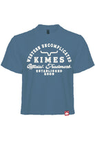 Kimes Ranch Womens Shirts S / Carbon Blue Kimes Ranch Tee Womens Heavy Text