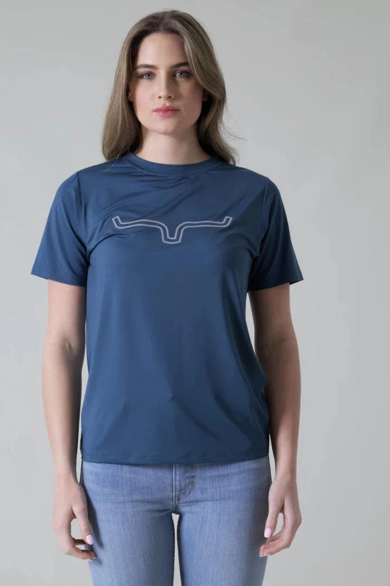 Kimes Ranch Womens Tops S / Blue Kimes Ranch Tee Womens Outlier Tech (KIMESOUTLIERTEE)