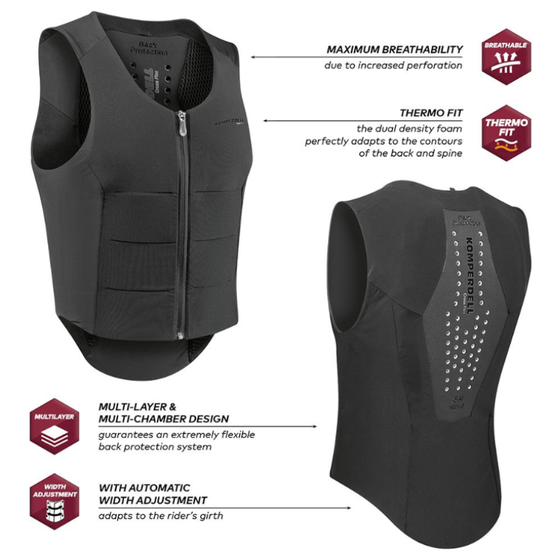 Komperdell Body Protectors S/Regular / Black/Graphite Komperdell Safety Vest Adult Ballistic Flex Fit Level 2