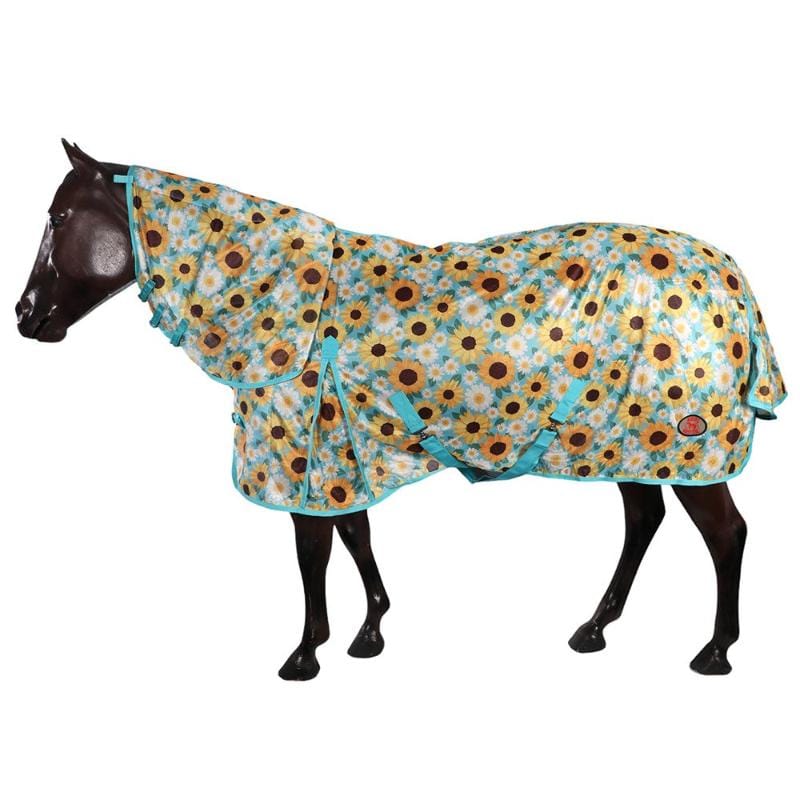 Kool Master Summer Horse Rugs 4ft6 Kool Master Fly Mesh Combo Sunflowers