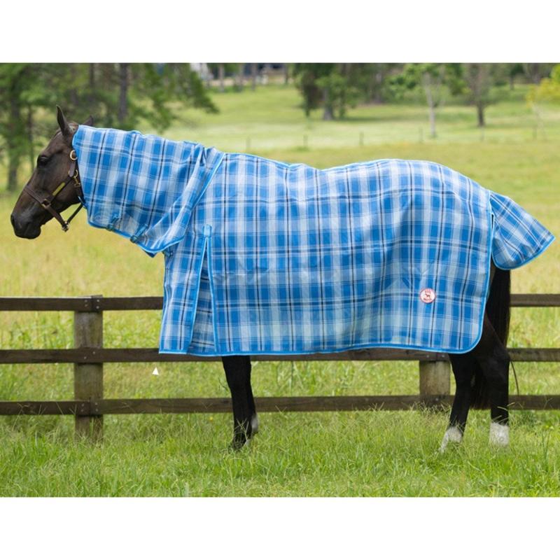 Kool Master Summer Horse Rugs 5ft9 / Blue Koolmaster PVC Shademesh Combo with Long Drop