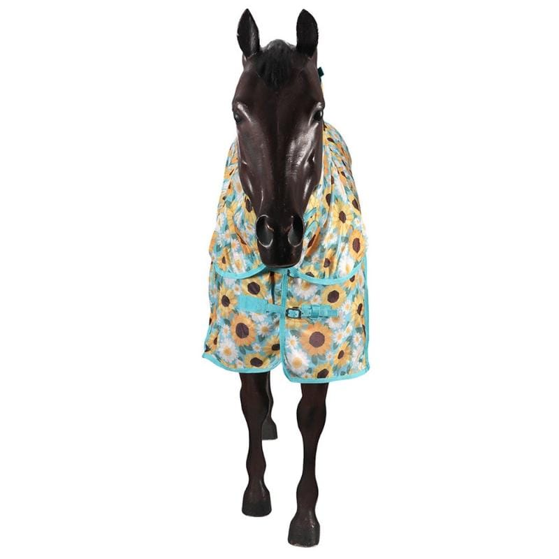 Kool Master Summer Horse Rugs Kool Master Fly Mesh Combo Sunflowers