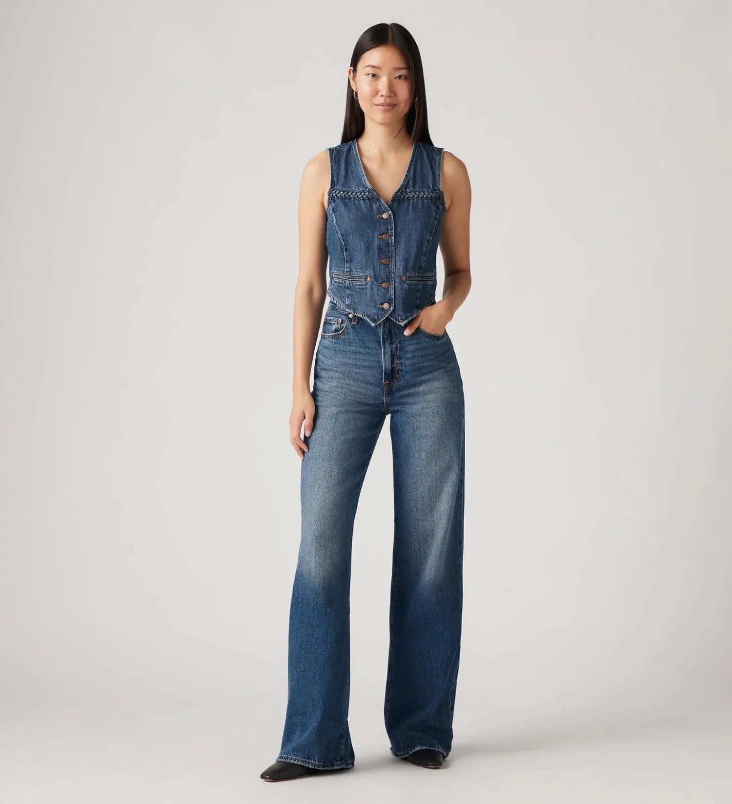 Levi Womens Jeans 23x32 / Polar Perimiter Levi Jeans Womens Ribcage Wide Leg